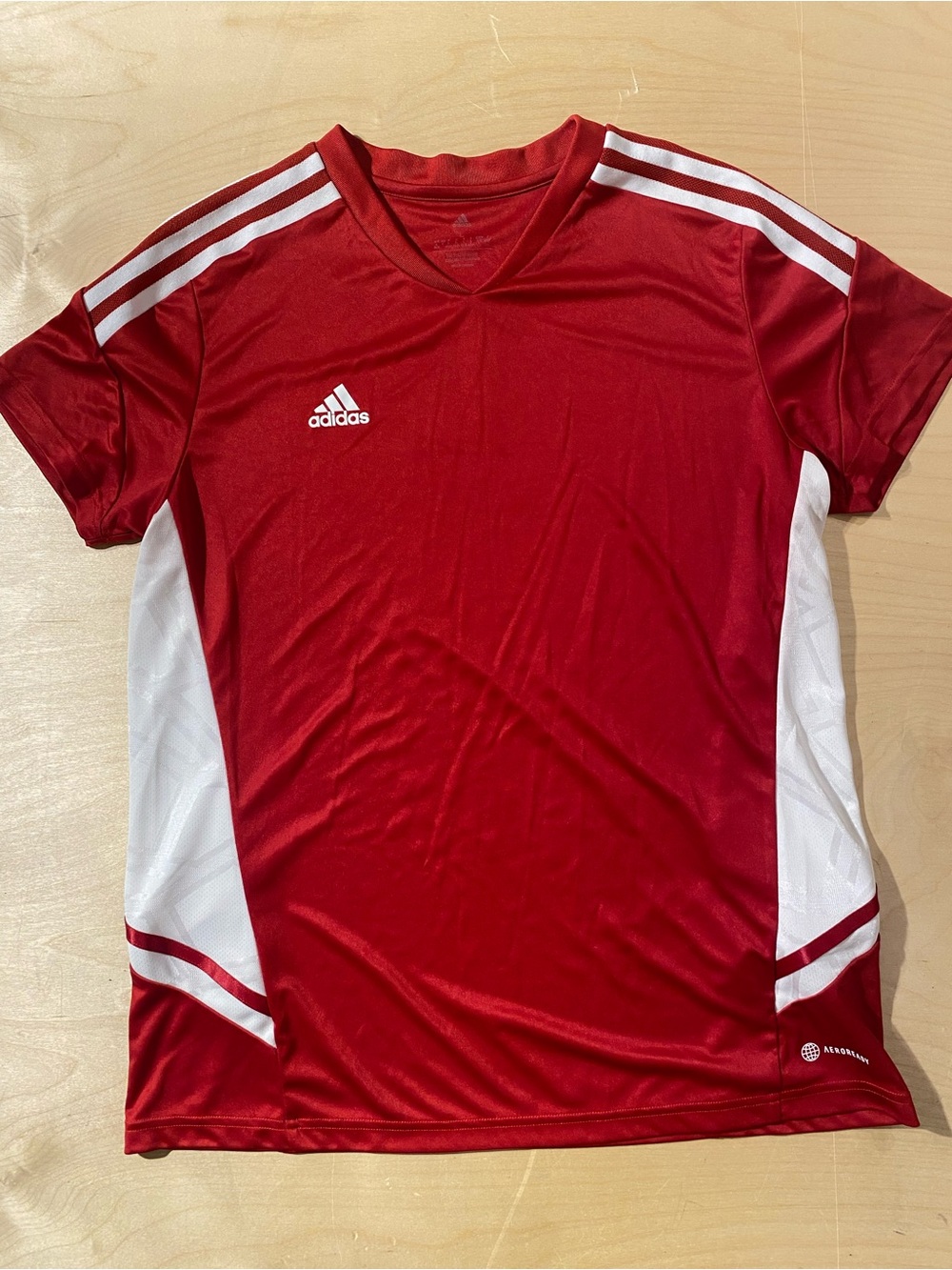 adidas Red and White Performance Soccer Jersey Large (SM) - Picture 2 of 10